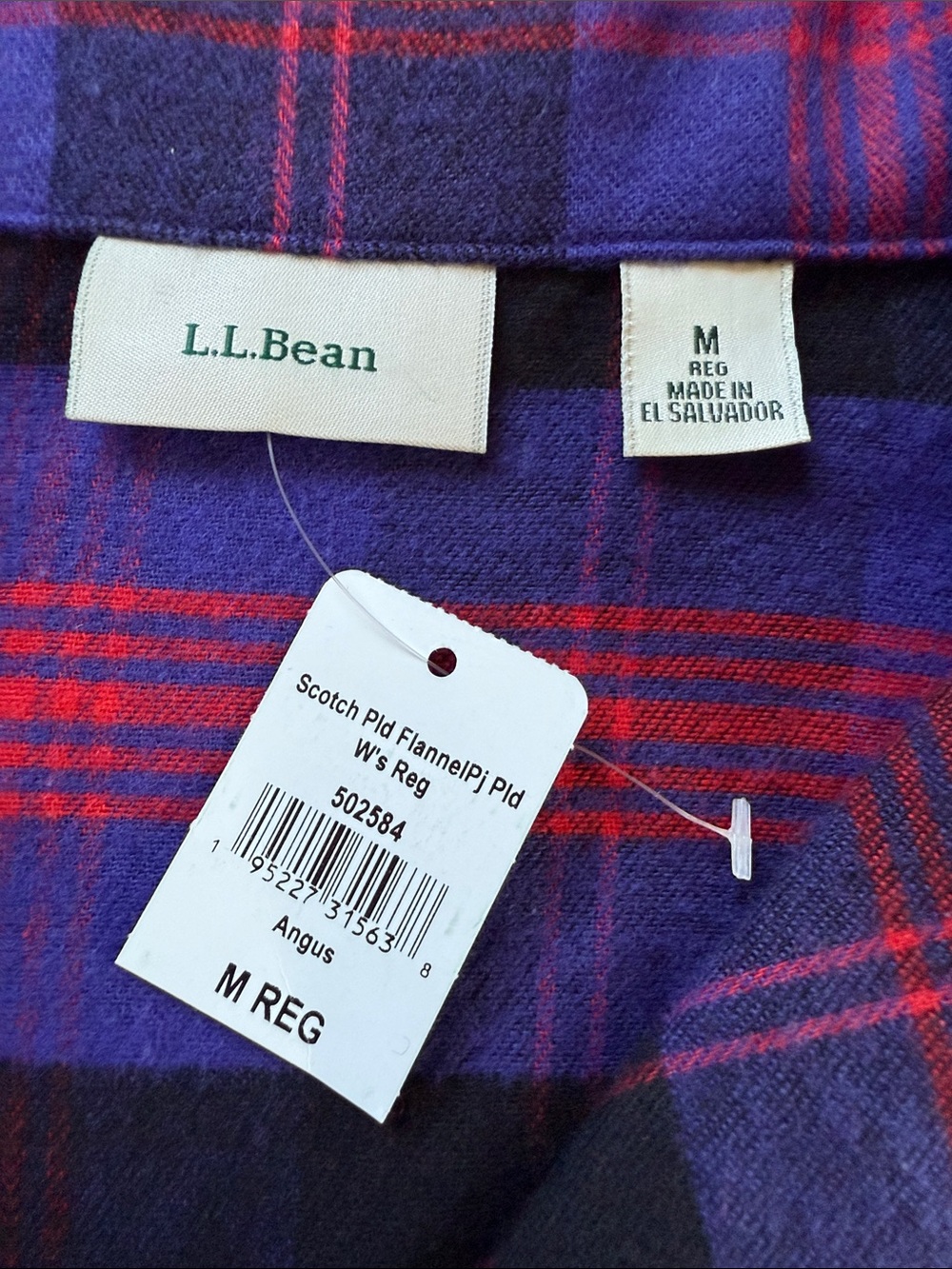 L.L.BEAN Scotch Plaid Flannel Pajamas NWT Size Medium - Picture 3 of 13